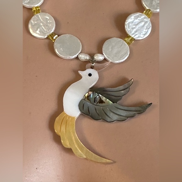 22-1/2 inch Freshwater Pearl Coin bead necklace NWOT - Picture 6 of 12